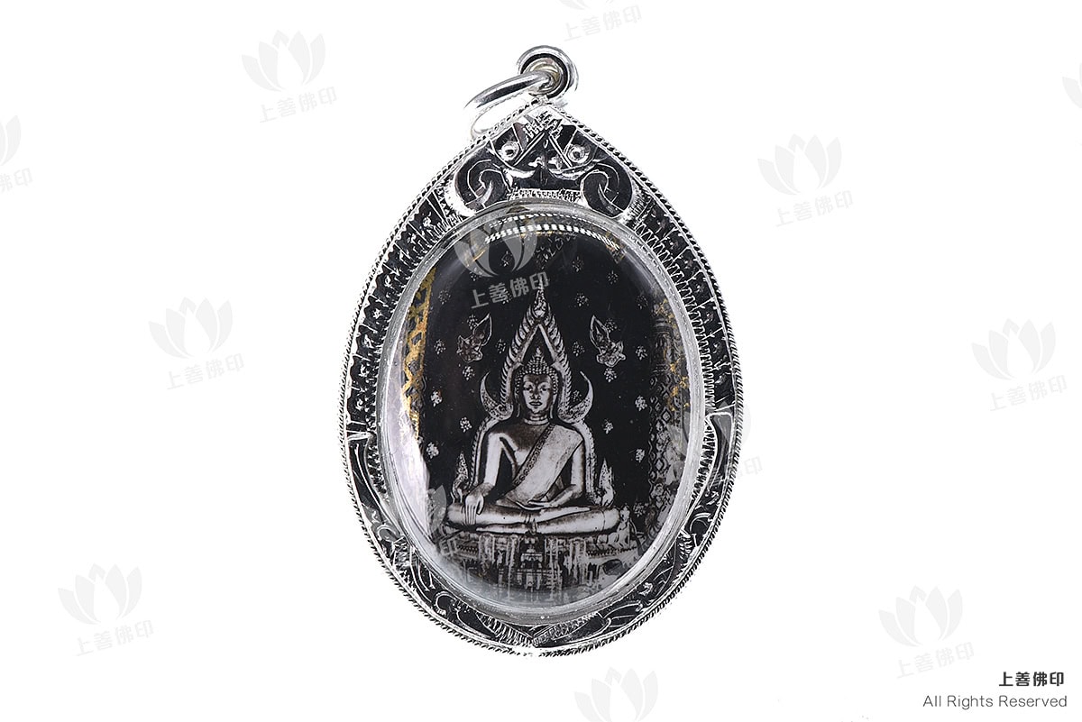 龍婆貴、龍婆多、龍婆添等等 - 2515法會 成功佛Locket, 正面圖 (黑色)